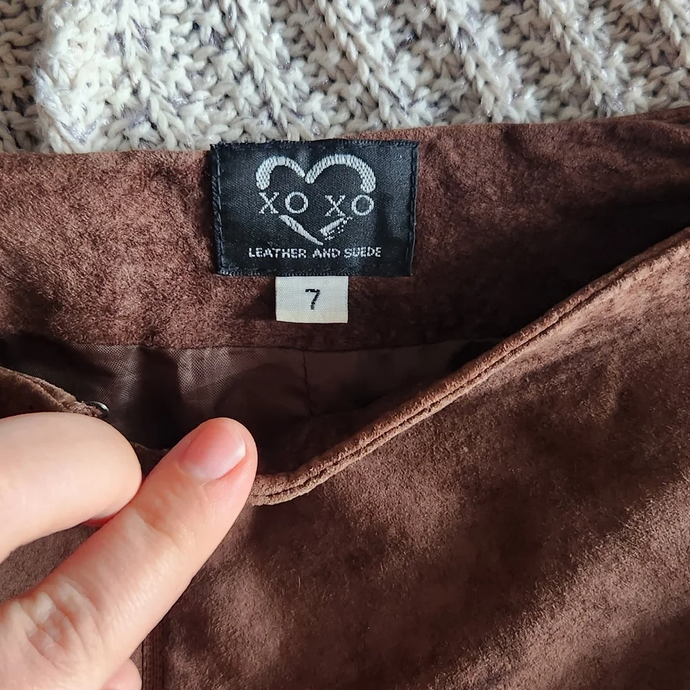 XOXO Brown Suede Pants - Picture 3 of 7